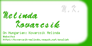 melinda kovarcsik business card